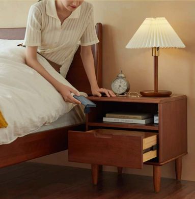 Classic Walnut Wooden Nightstand #35