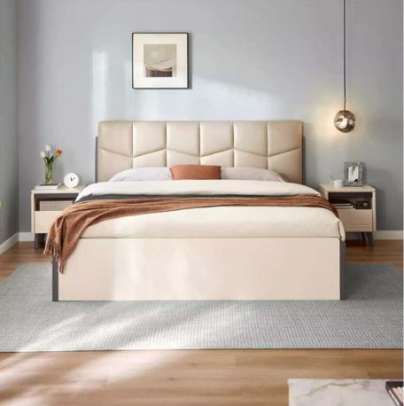 Modern Walnut Wooden Bed with Storage #61