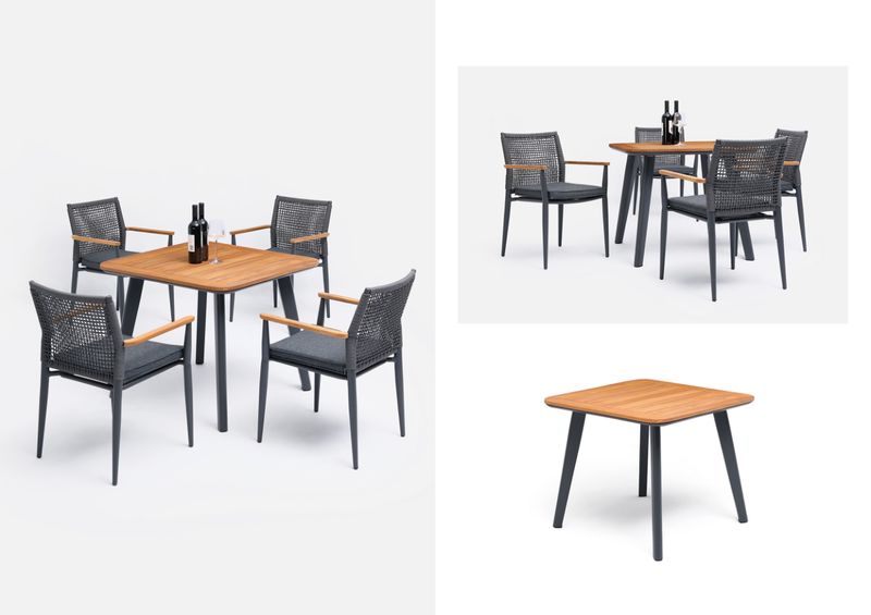 Modern Compact Oak Table and Basic Chairs #14