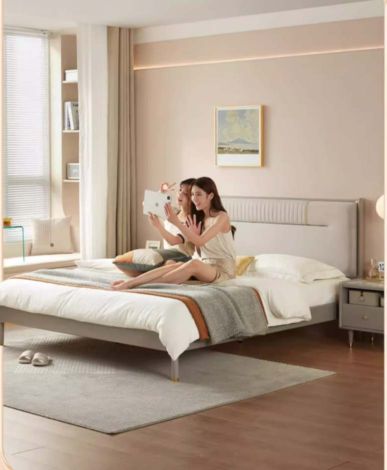 Modern White Platform Bed #59