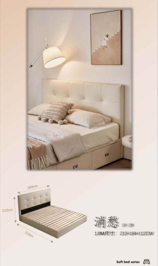 Chic Gray Storage Bed #4