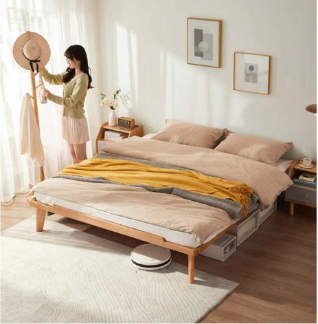 Chic Walnut Storage Bed #52