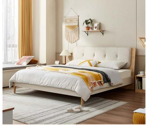 Chic Walnut Wooden Bed #76