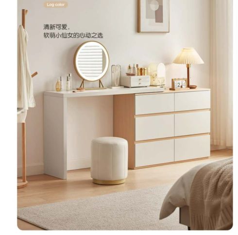 Chic Walnut Vanity with Storage #78