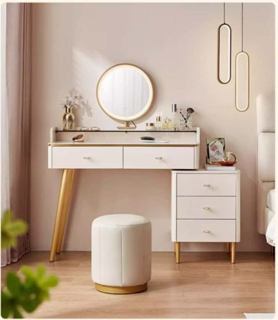 Chic White Vanity with Storage #87