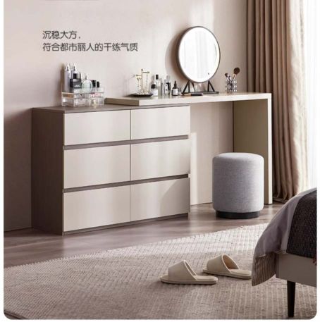 Chic Walnut Vanity with Storage #78