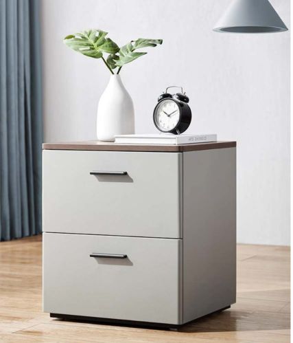 Chic Gray Nightstand #32