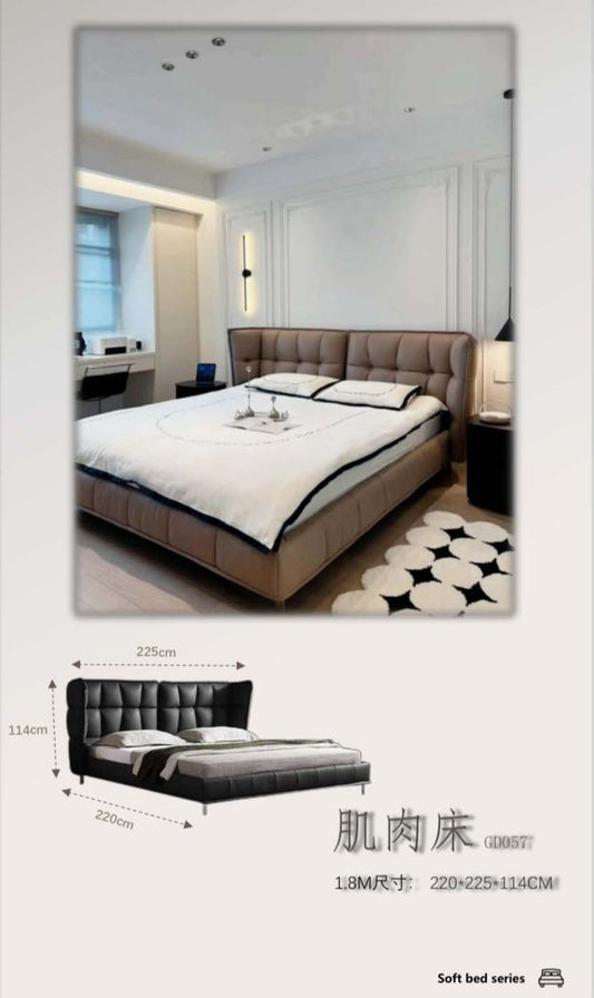 Cozy Walnut Tufted Headboard Bed #12