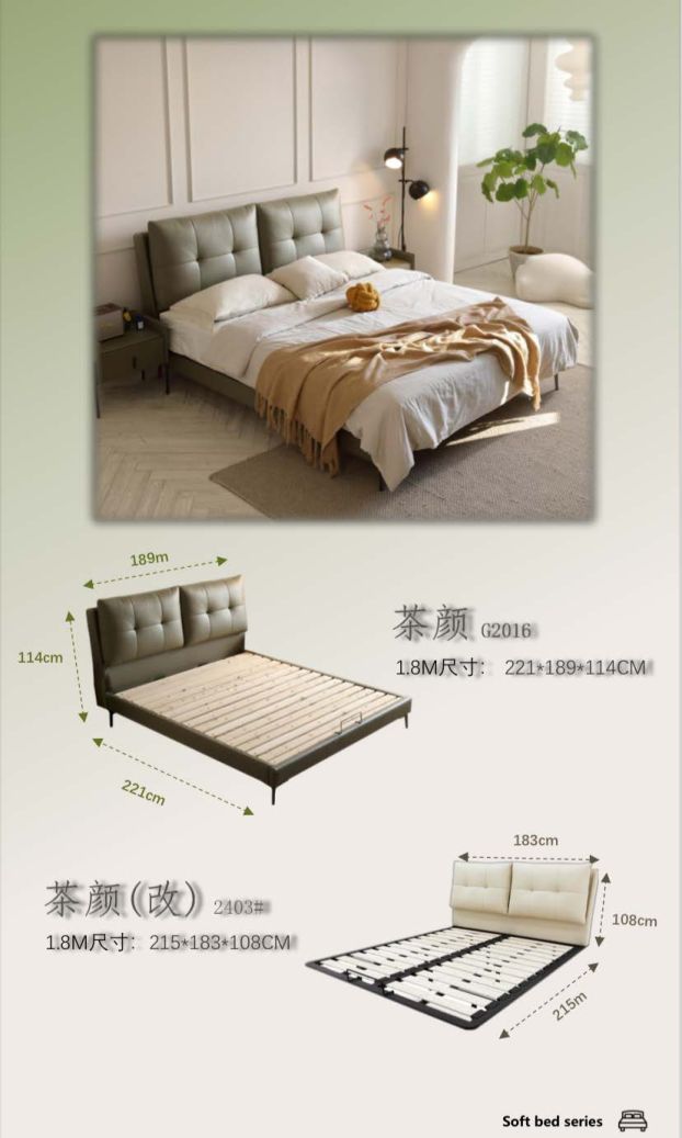 Elegant Gray Tufted Bed #3