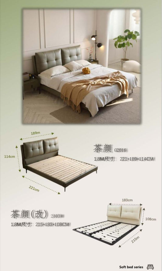 Elegant Gray Tufted Bed #3