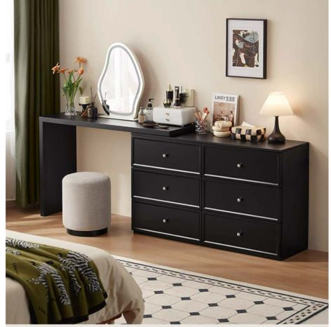Modern Black Vanity with Storage #103