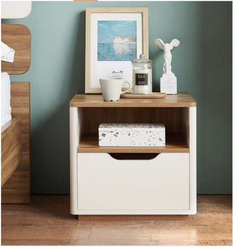 Modern White and Wooden Nightstand #62