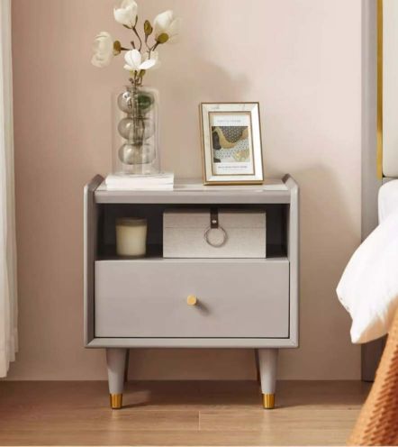 Sleek Gray Nightstand #58